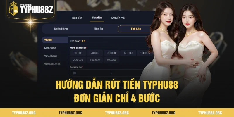 Hướng dẫn rút tiền Typhu88 đơn giản chỉ 4 bước